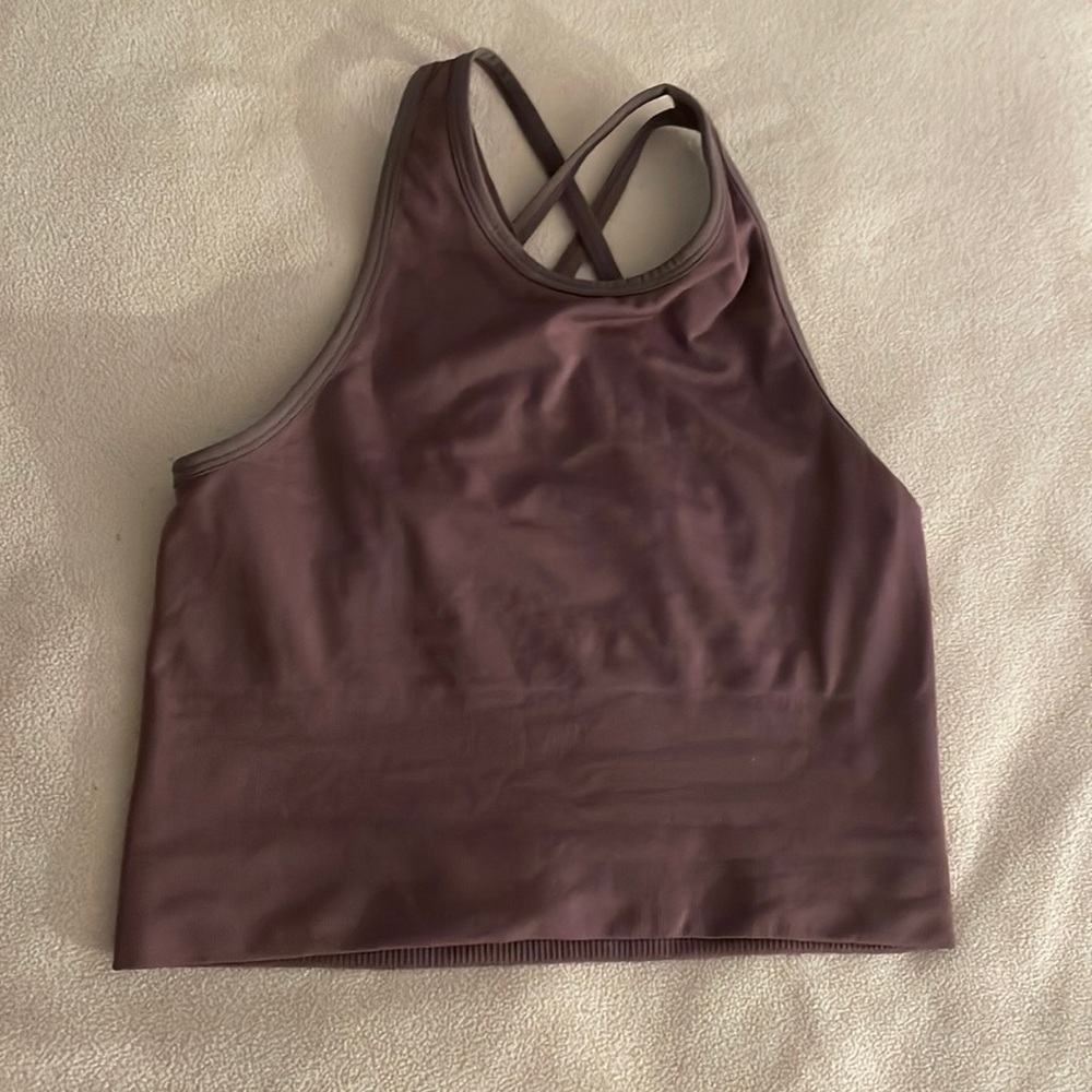 High neck workout tank top
